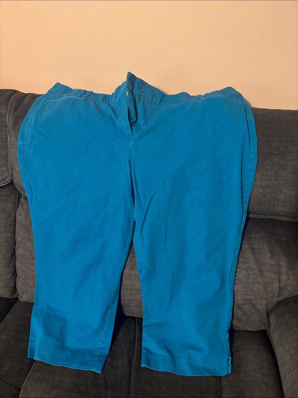Lane Bryant Bright Teal Blue Casual Capri Pants